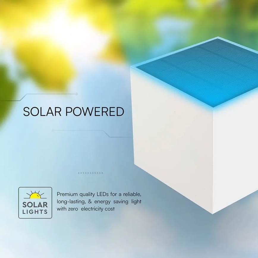 Lampă de perete solară LED cu senzor 9W/3,7V 3000/4000/5000K IP65 2600 mAh albă