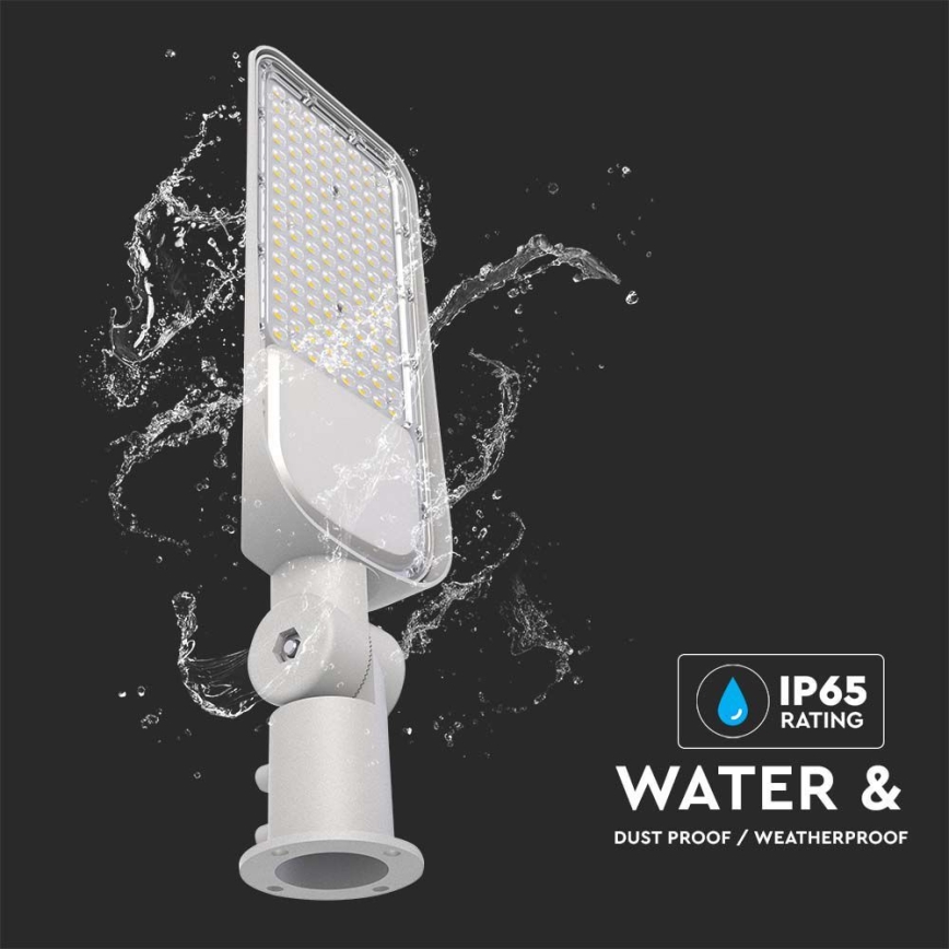 Lampă LED stradală cu senzor crepuscular SAMSUNG CHIP LED/100W/230V 6500K IP65 gri