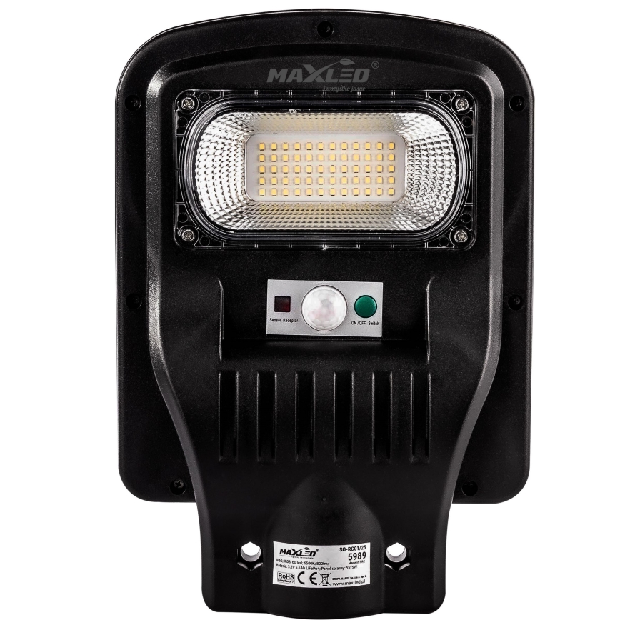 Lampă LED stradală solară dimabilă cu senzor LED/150W/6V 6500K IP65 negru + telecomandă