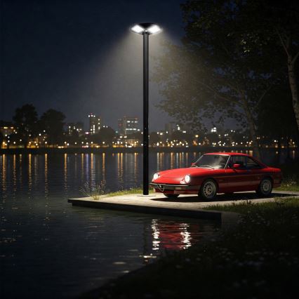 Lampă LED stradală solară dimabilă cu senzor LED/15W/6V 11000 mAh 6500K IP65 negru + telecomandă