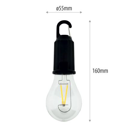 Lampă LED suspendată, reglabilă și reîncărcabilă pentru exterior, 3W/5V, 400 mAh, IP44