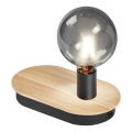 Lampă LED tactilă de masă cu conector USB Ledvance DECOR WOOD 1xE27/8W/230V