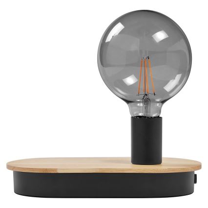 Lampă LED tactilă de masă cu conector USB Ledvance DECOR WOOD 1xE27/8W/230V