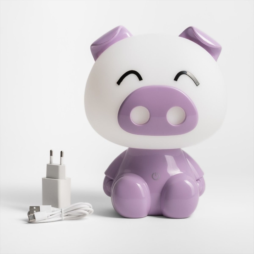 Lampă LED tactilă dimabilă de masă pentru copii Zuma Line LED/3W/230V mov porcușor