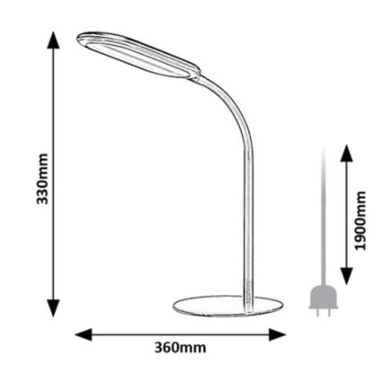 Lampă LED tactilă dimabilă de masă LED/10W/230V 3000-6000K gri Rabalux