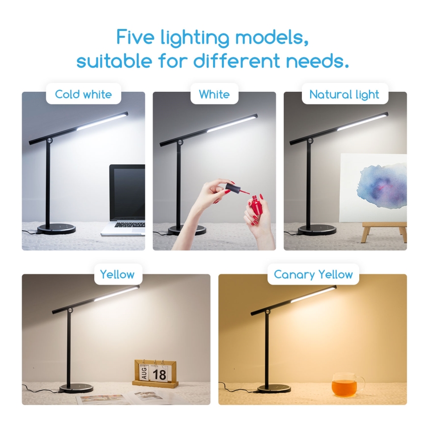 Lampă LED tactilă dimabilă de masă Aigostar LED/8W/230V 3000-6000K negru