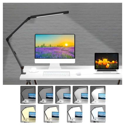 Lampă LED flexibilă tactilă dimabilă de masă Brilagi VARIO LED/12W/230V 3000/4000/5000/6500K CRI 92 negru