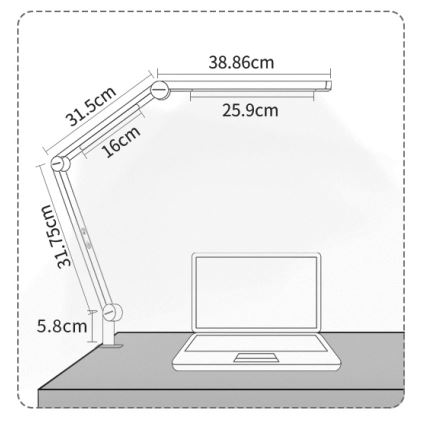 Lampă LED flexibilă tactilă dimabilă de masă Brilagi VARIO LED/12W/230V 3000/4000/5000/6500K CRI 92 negru