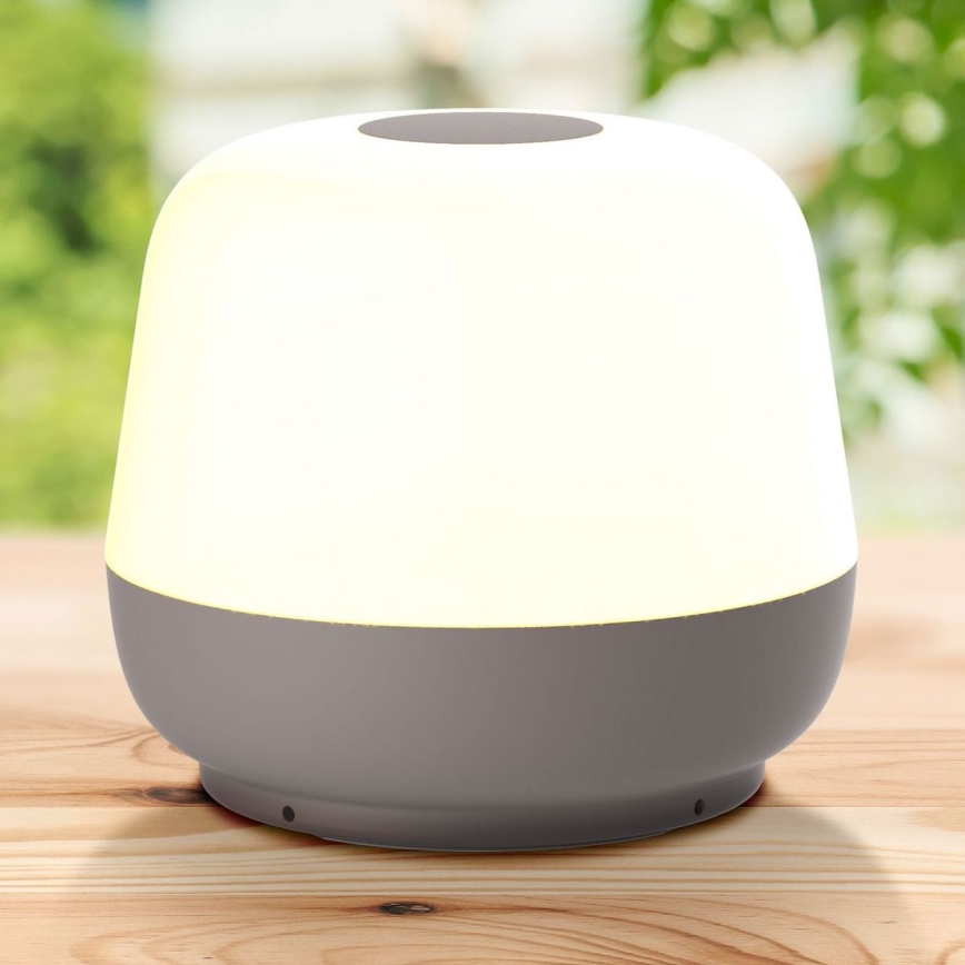 Lampă LED tactilă dimabilă de masă de exterior SAMBA LED/1,2W/5V USB 1200 mAh IP44 gri