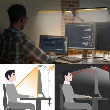 Lampă LED flexibilă tactilă dimabilă de masă LED/24W/230V 3000-6500K CRI 92 negru