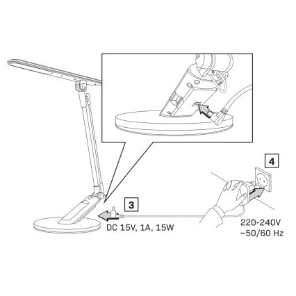 Lampă LED tactilă dimabilă OPTIMUM LED/7W/230V USB 3000/4000/6000K alb