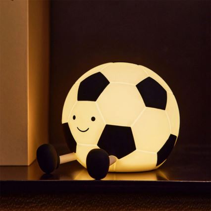 Lampă LED tactilă pentru copii, reglabilă, model FOOTBALL LED/2W/5V USB 1200 mAh alb/negru