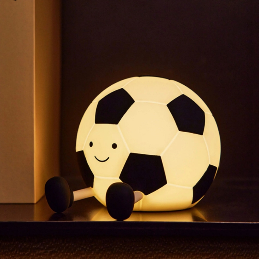 Lampă LED tactilă pentru copii, reglabilă, model FOOTBALL LED/2W/5V USB 1200 mAh alb/negru