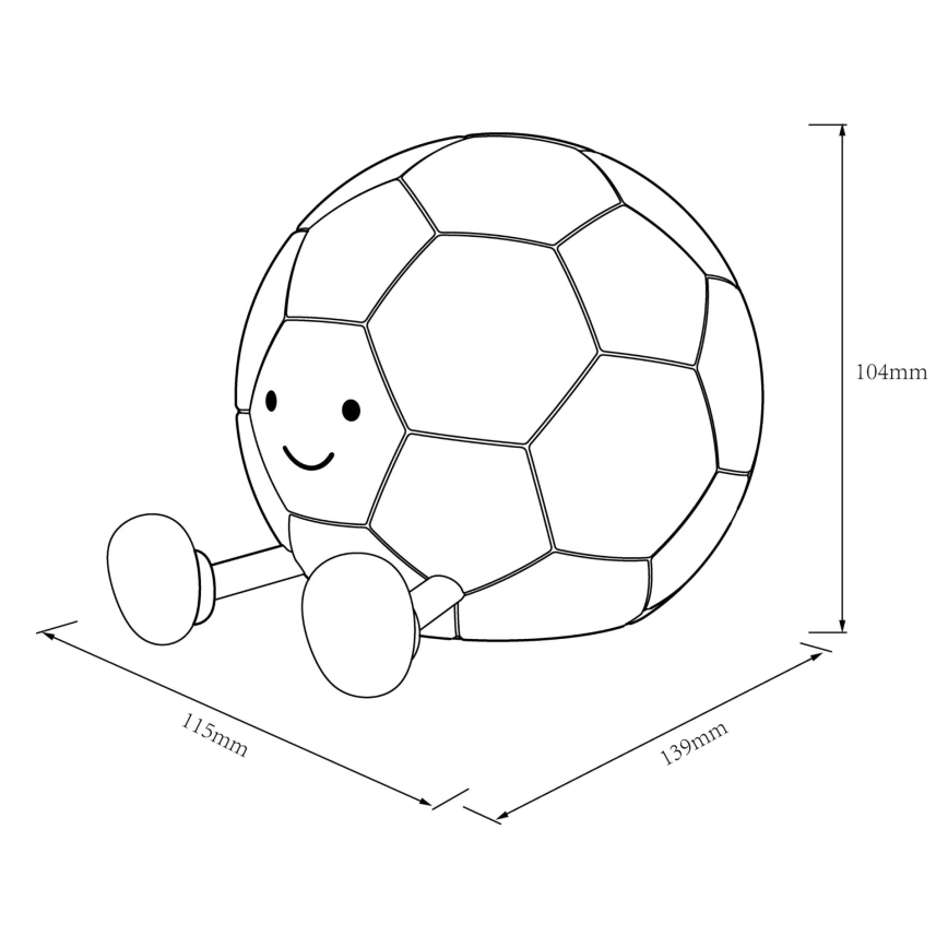 Lampă LED tactilă pentru copii, reglabilă, model FOOTBALL LED/2W/5V USB 1200 mAh alb/negru