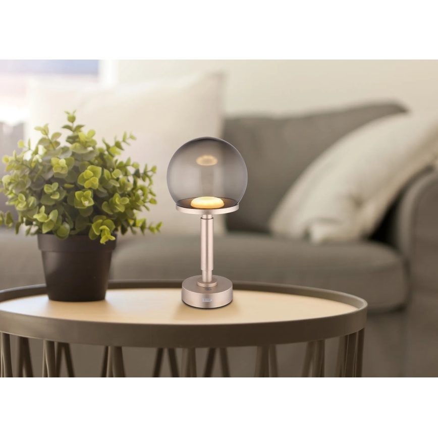 Lampă LED tactilă reîncărcabilă dimabilă de masă Globo LED/2,5W/5V 1800mAh 2700/4000/6500K roz-auriu