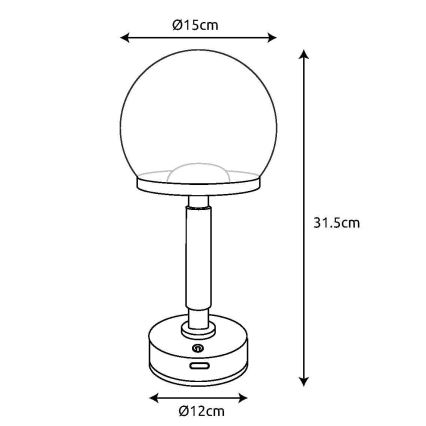 Lampă LED tactilă reîncărcabilă dimabilă de masă Globo LED/2,5W/5V 1800mAh 2700/4000/6500K roz-auriu
