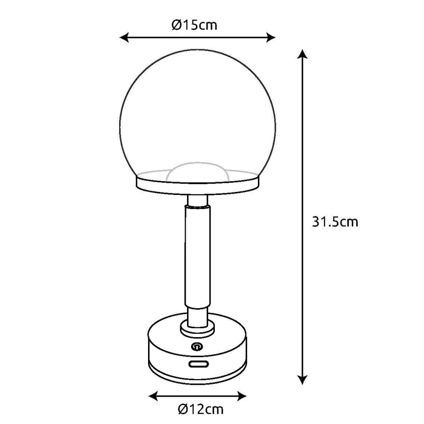 Lampă LED tactilă reîncărcabilă dimabilă de masă Globo LED/2,5W/5V 1800mAh 2700/4000/6500K roz-auriu