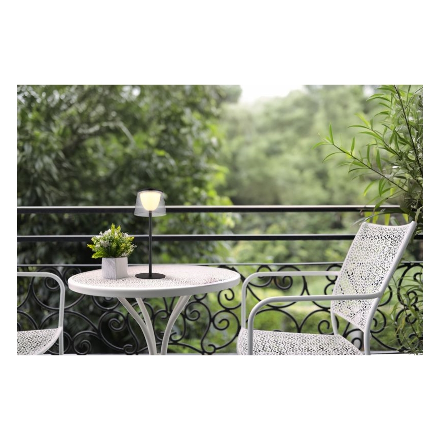 Lampă LED tactilă dimabilă de masă de exterior LED/1,8W/5V IP44 1800 mAh negru/fumuriu