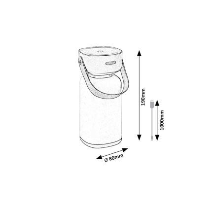 Lampă LED tactilă reîncărcabilă dimabilă de masă de exterior Rabalux LED/3W/5V IP44 maro