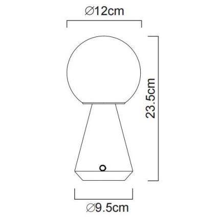 Lampă LED tactilă reîncărcabilă dimabilă de masă Globo LED/1,5W/5V 3000/4500/6500K 1800 mAh IP41 negru