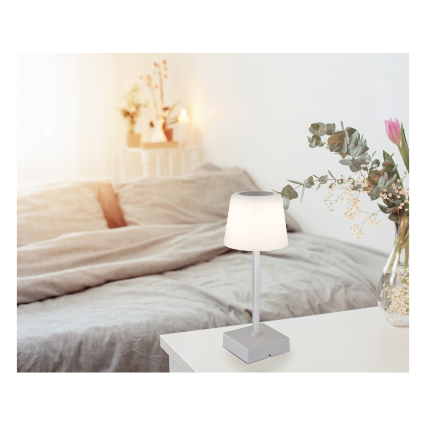 Lampă LED tactilă dimabilă de masă LED/2W/5V 3000/4500/6500K 800 mAh argintiu