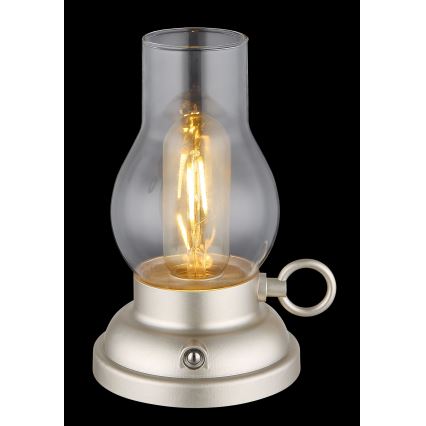 Lampă LED tactilă reîncărcabilă dimabilă de masă Globo LED/1W/3,7V 1200 mAh crom mat