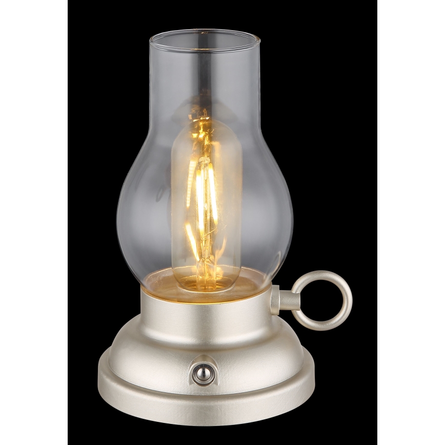 Lampă LED tactilă reîncărcabilă dimabilă de masă Globo LED/1W/3,7V 1200 mAh crom mat