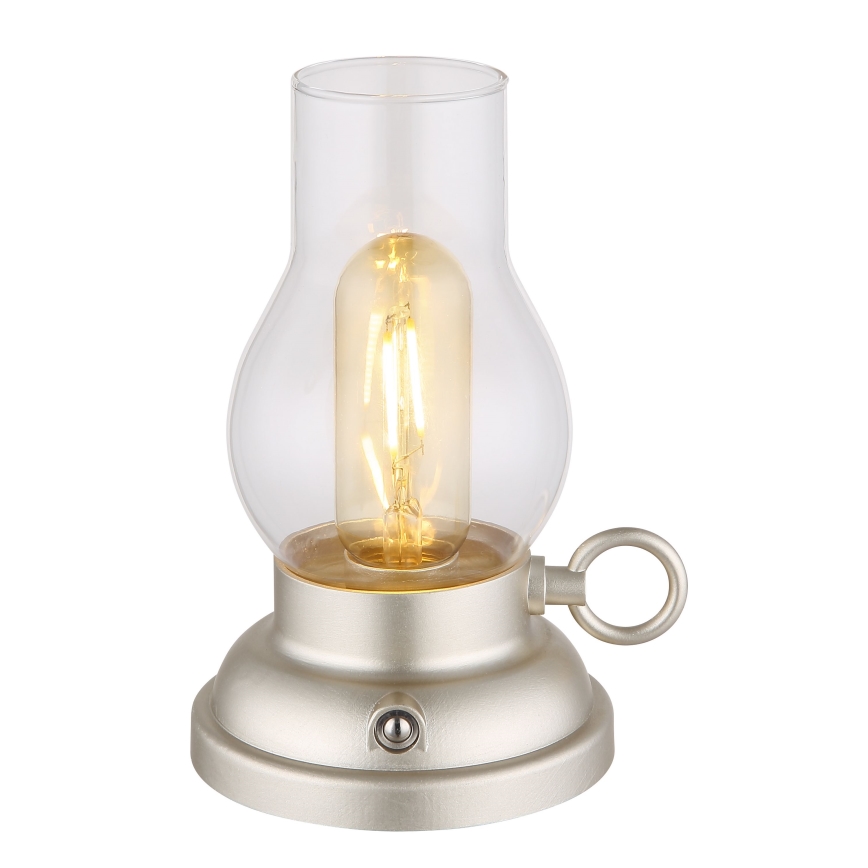 Lampă LED tactilă reîncărcabilă dimabilă de masă Globo LED/1W/3,7V 1200 mAh crom mat