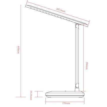 Lampă LED tactilă dimabilă de masă Globo LED/3W/5V 2800/4000/6500K 1800 mAh negru