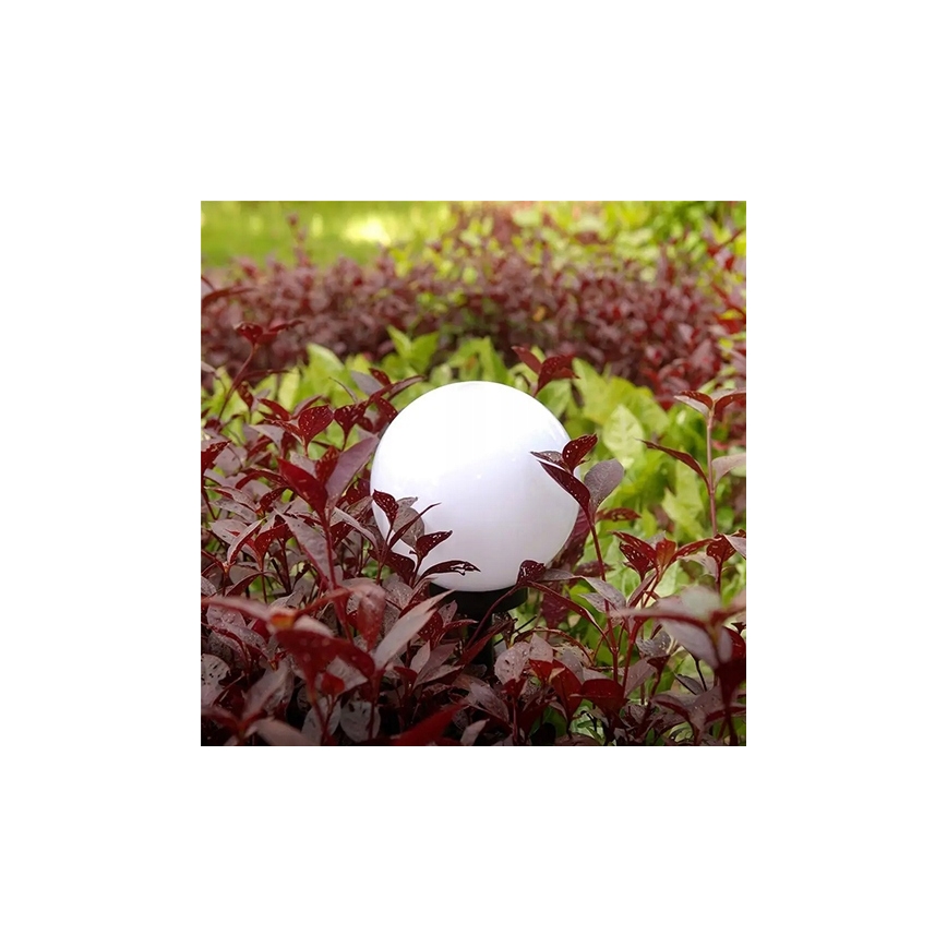 Lampă solară cu LED, 1,2 V, 6500 K, 200 mAh, diametru 10 cm, IP44, alb/negru