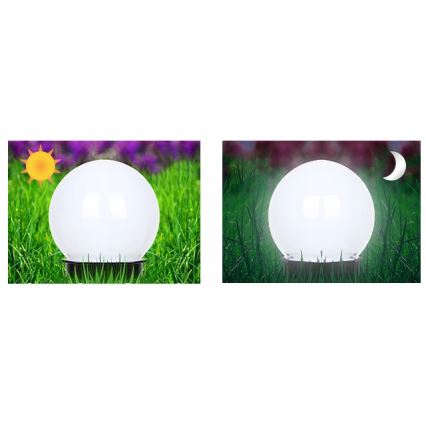 Lampă solară cu LED, 1,2 V, 6500 K, 200 mAh, diametru 10 cm, IP44, alb/negru