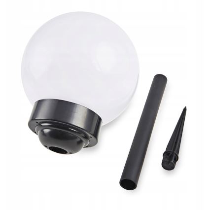 Lampă solară cu LED, 1,2 V, 6500 K, 200 mAh, diametru 10 cm, IP44, alb/negru