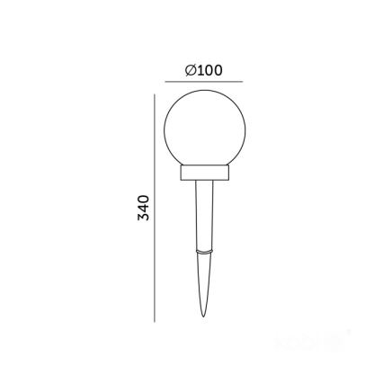 Lampă solară cu LED SPHERE, 1,2 V, 4000 K, IP44, 40 mAh, diam. 10 cm
