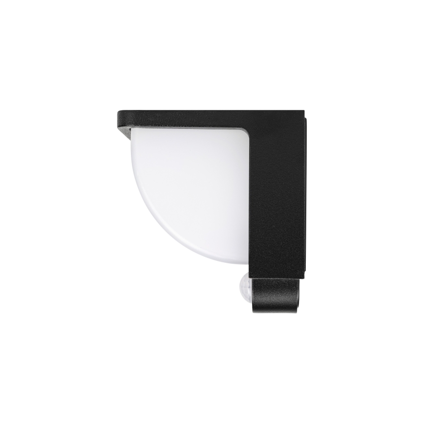 Lampă solară de perete LED cu senzor de mișcare și de amurg LED/3W/3,7V IP54 1500 mAh neagră