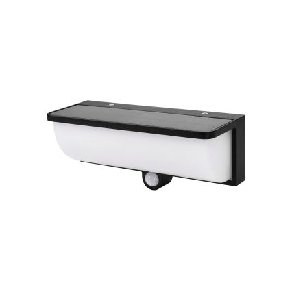 Lampă solară de perete LED cu senzor de mișcare și de amurg LED/3W/3,7V IP54 1500 mAh neagră