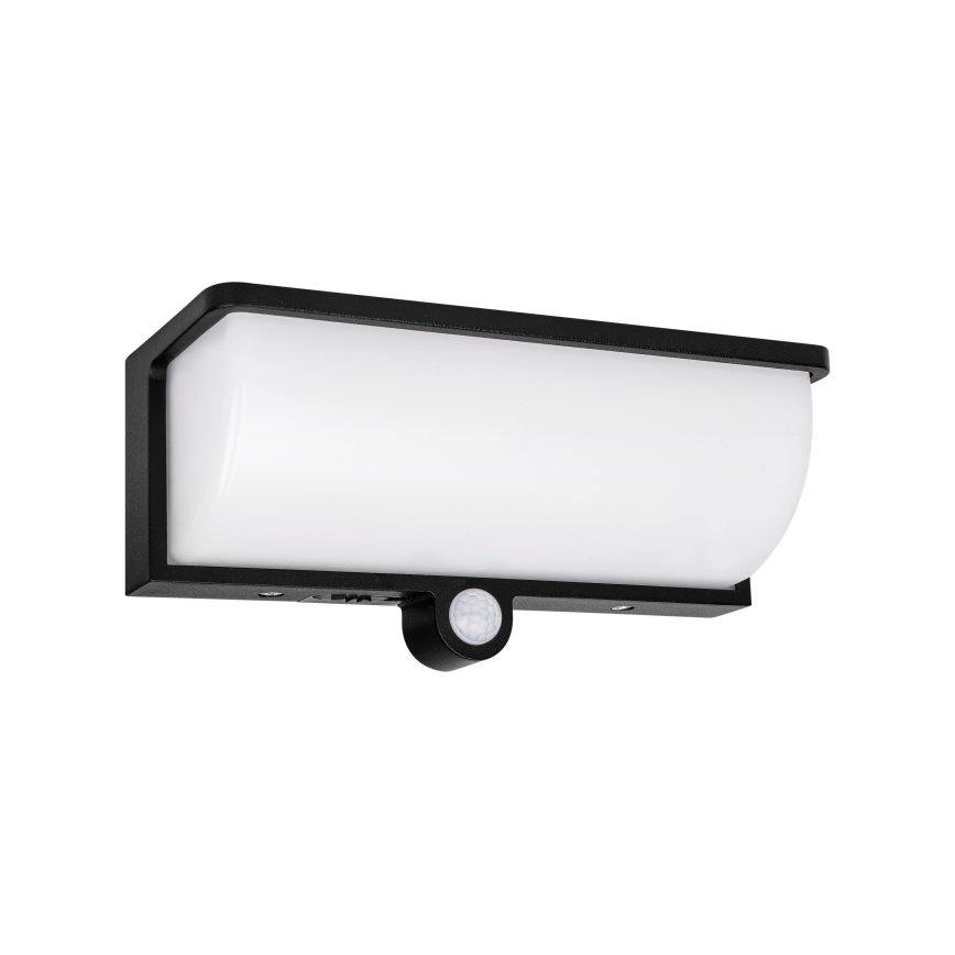 Lampă solară de perete LED cu senzor de mișcare și de amurg LED/3W/3,7V IP54 1500 mAh neagră