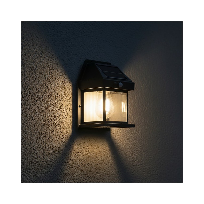 Lampă solară de perete cu senzor OMVIA LED/3,7V 3000K IP44 1200 mAh