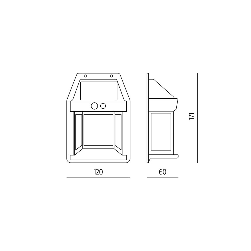 Lampă solară de perete cu senzor OMVIA LED/3,7V 3000K IP44 1200 mAh