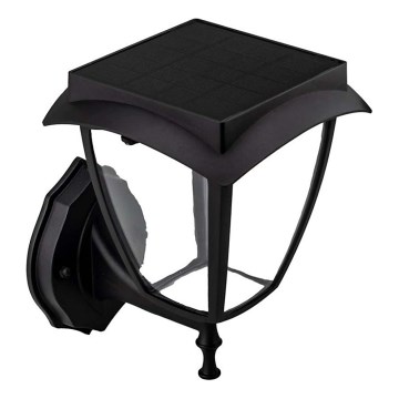Lampă solară de perete LED/2W/3,7V 3000/6000K IP65 2200 mAh neagră