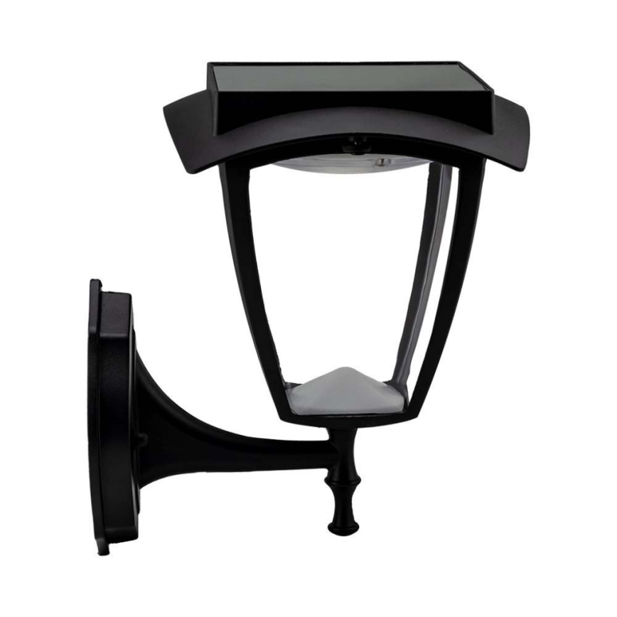 Lampă solară de perete LED/2W/3,7V 3000/6000K IP65 2200 mAh neagră