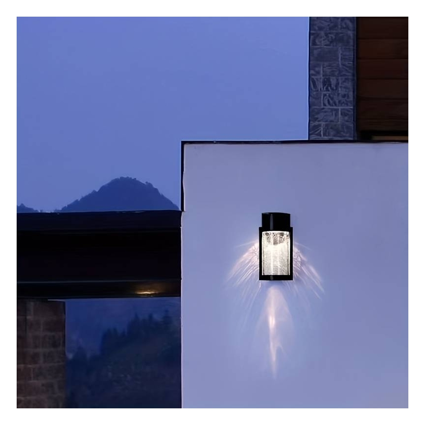 Lampă solară de perete LED/3,7V 300 mAh IP44 neagră