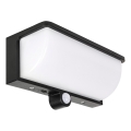 Lampă solară de perete LED cu senzor de mișcare și de amurg LED/3W/3,7V IP54 1500 mAh neagră
