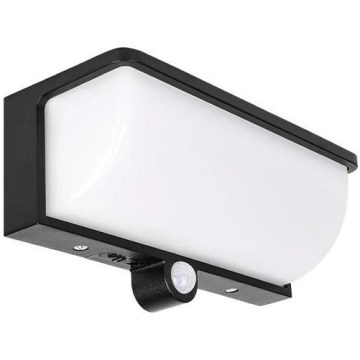 Lampă solară de perete LED cu senzor de mișcare și de amurg LED/3W/3,7V IP54 1500 mAh neagră