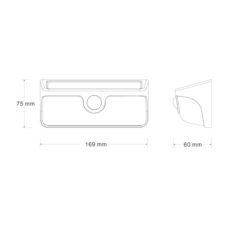 Lampă solară de perete LED cu senzor LINK LED/5W/3,7V IP65 negru