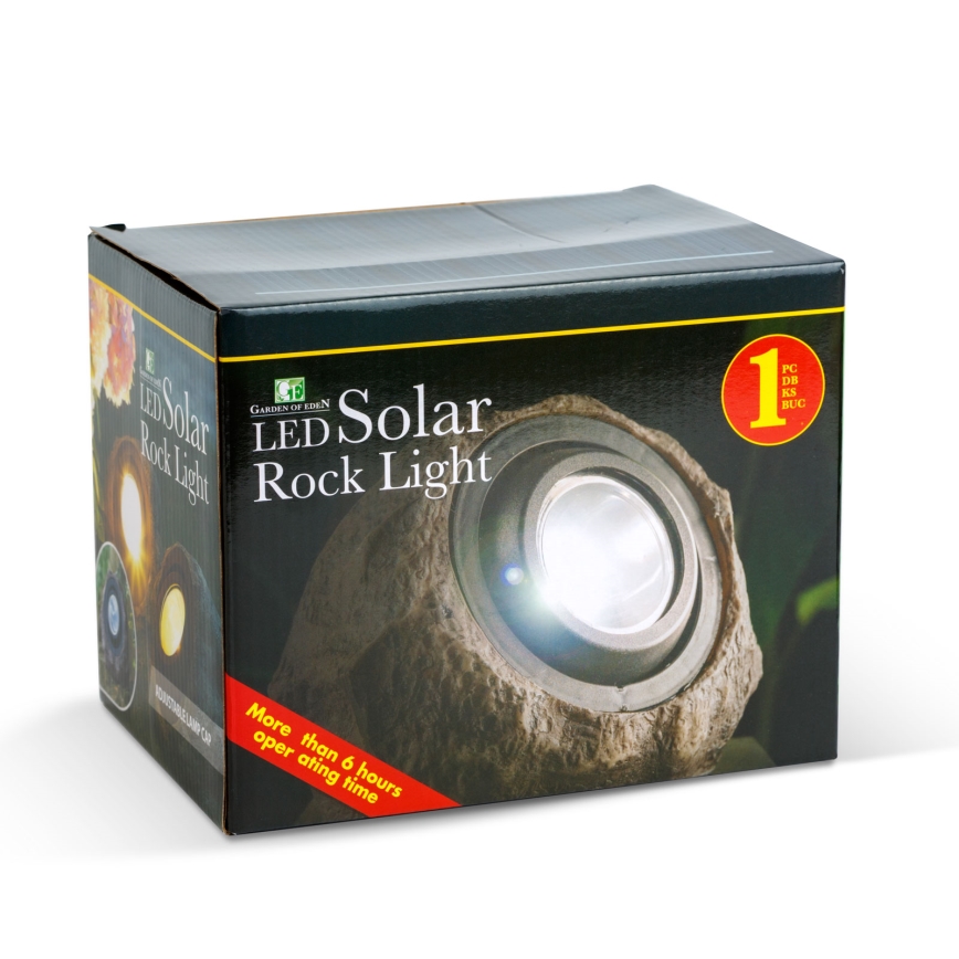 Lampă solară LED, 1,2 V, 1000 mAh, IP44, aspect piatră