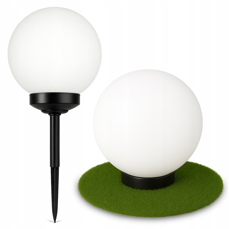 Lampă solară LED, 1,2 V, 6500 K, 200 mAh, diametru 25 cm, IP44, alb/negru