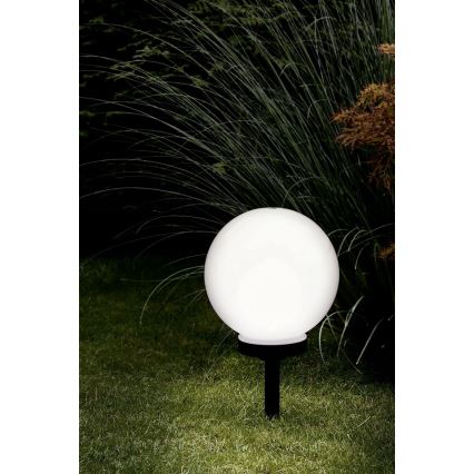 Lampă solară LED 1,2 V, 6500 K, 200 mAh, Ø 30 cm, IP44, alb/negru