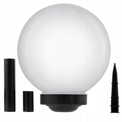 Lampă solară LED 1,2 V, 6500 K, 200 mAh, Ø 30 cm, IP44, alb/negru