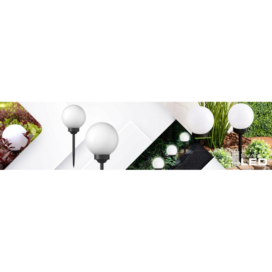 Lampă solară LED 1,2V 6500K 200 mAh Ø 20 cm IP44 alb/negru