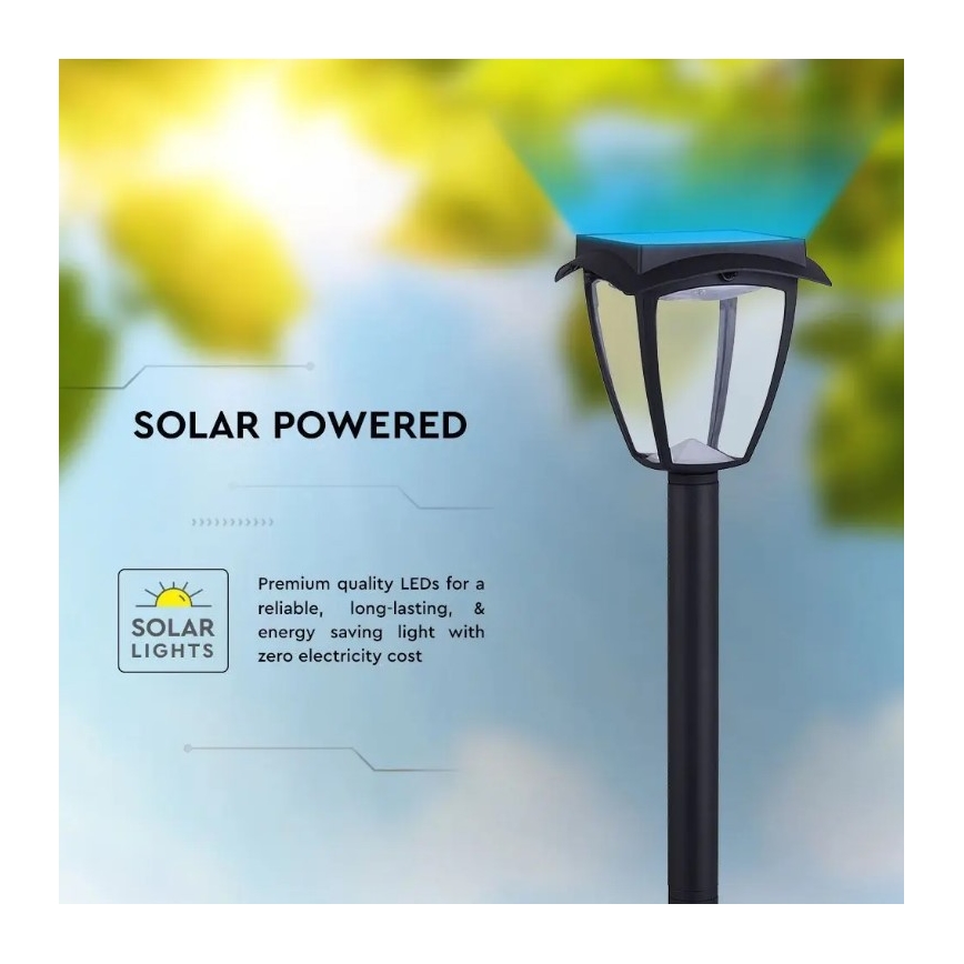 Lampă solară LED 2W, 230V, 93 cm, 3000/6000K, IP65, 2200 mAh